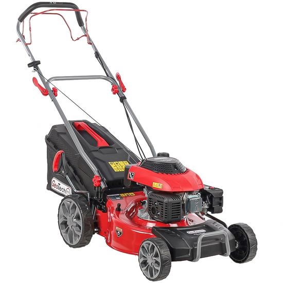 Cortac&eacute;sped autopropulsado de gasolina GeoTech Pro S46-140BG - 2en1: recogida + salida trasera