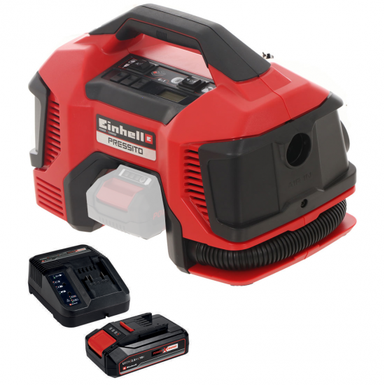 Einhell PRESSITO TE-AC 18/11 LiAC - Compresor de aire a bater&iacute;a compacto port&aacute;til - 2.5Ah 18V