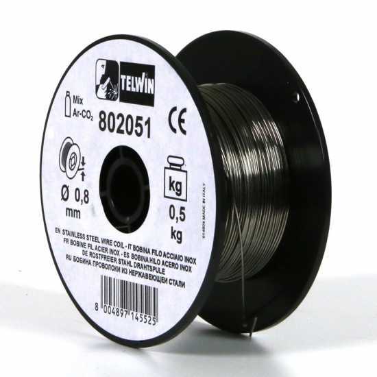 Bobina hilo acero inox 0,8 mm Telwin - 0,5 kg