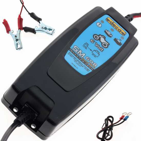 Deca SM 608 - Cargador de batería automático para coche - 6V - batería para coche y moto hasta 35 Ah
