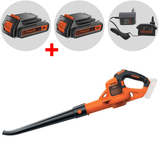 Soplador de bater&iacute;a Black &amp; Decker GWC1820PC-QW PowerCommand + bater&iacute;a 18V 2Ah gratis