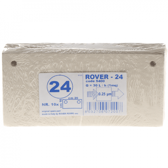 Tipo 24 - n.10 Cartones filtrantes Rover para bomba con filtro Pulcino - 20x10 cm