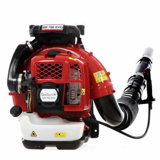 Soplador de mochila GeoTech BB760EVO de mezcla - respaldo acolchado - 3,6 HP