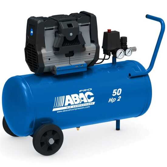 ABAC MONTECARLO OS20P -  Compresor de aire el&eacute;ctrico monof&aacute;sico silencioso, sin aceite - Motor 2 HP - 50 L