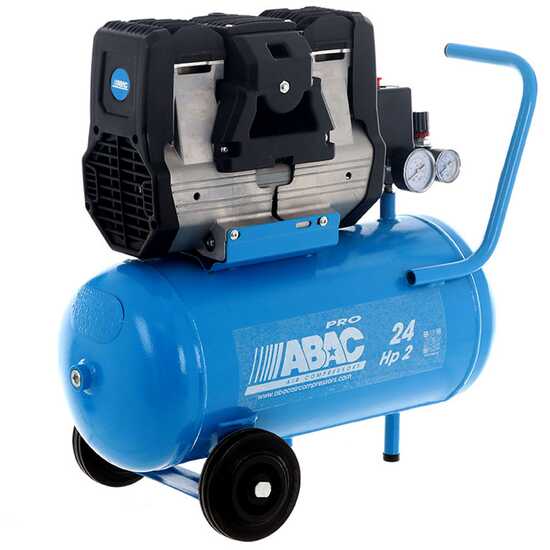 ABAC POLE POSITION OS20P - Compresor de aire el&eacute;ctrico monof&aacute;sico silencioso, sin aceite - Motor 2 HP - 24 L