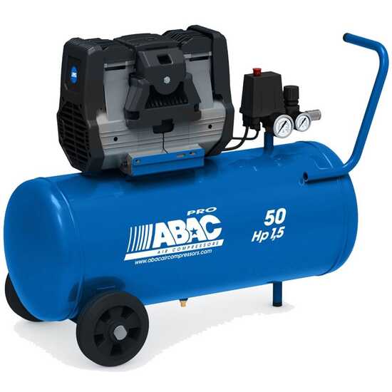 ABAC MONTECARLO OS15P - Compresor de aire el&eacute;ctrico monof&aacute;sico silencioso, sin aceite - Motor 1.5 HP - 50 L