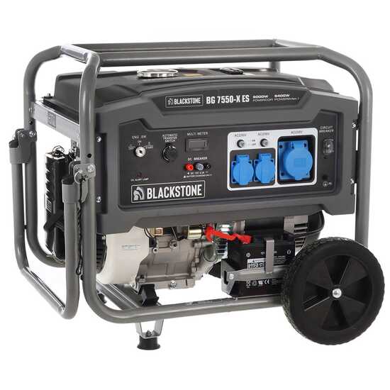 Blackstone BG 7550-X ES - Generador de corriente con ruedas 5.4 kw con AVR - Continua 5 kW Monofásica
