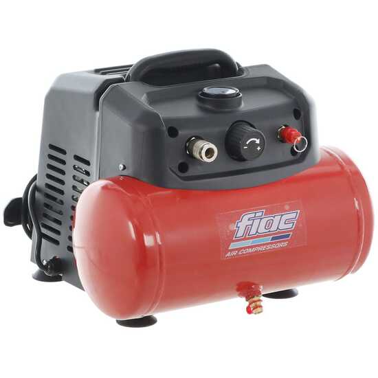 FIAC Cuby 6/1110 - Compresor de aire eléctrico portátil monofásico, sin aceite - Motor 1.5 HP - 6 L