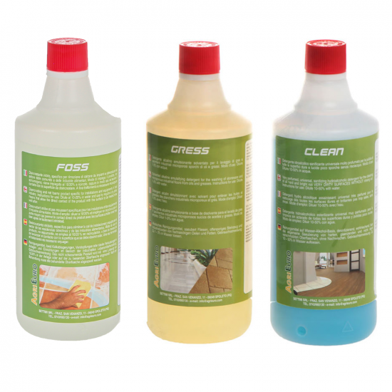 Set 3 detergentes professionales - espec&iacute;ficos para la limpieza de interiores y exteriores - 3 botellas de 1 L