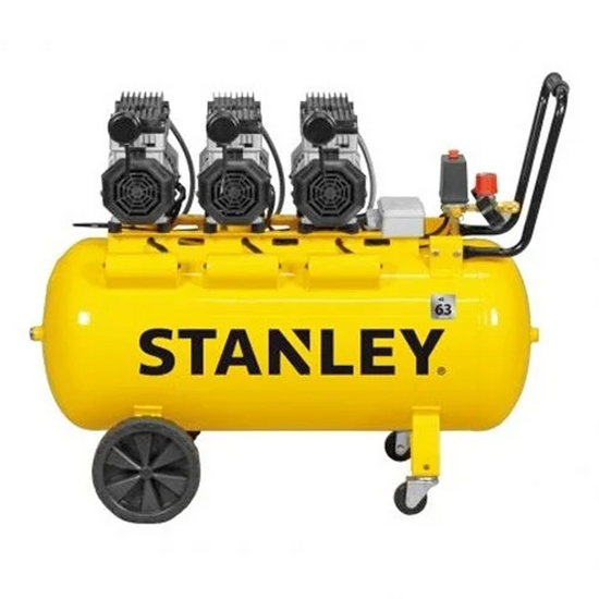 Stanley DST370/8/100-3 - Compresor de aire el&eacute;ctrico monof&aacute;sico silencioso, sin aceite - Motor 3 HP - 100 L