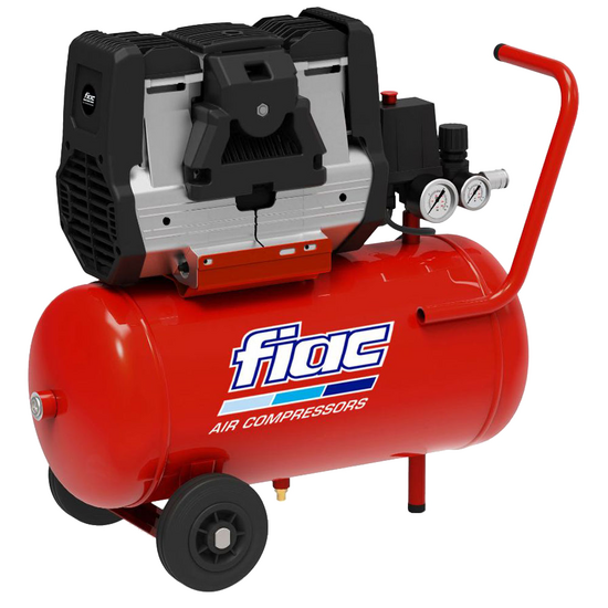 FIAC Super Silent 24 XS88 - Compresor de aire el&eacute;ctrico monof&aacute;sico silencioso, sin aceite - Motor 0.75 HP - 24 L