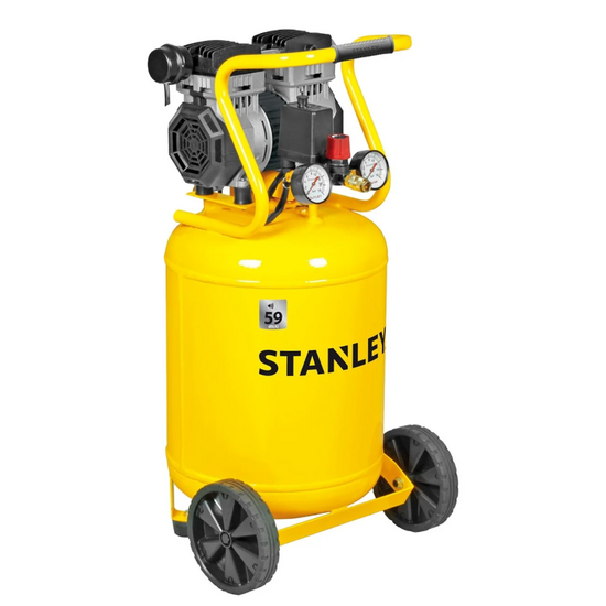 Stanley DST 150/8/50 - Compresor de aire eléctrico vertical monofásico, sin aceite - Motor 1.3 HP - 50 L