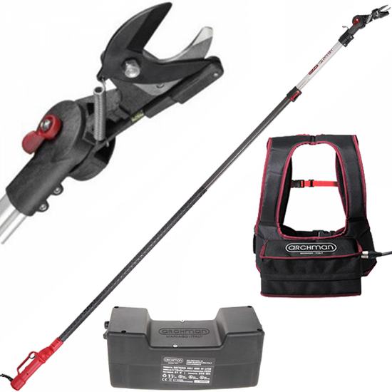 Archman HELIUM+ - Tijeras eléctricas de poda con pértiga 265 - 415 cm - 37V 8.7Ah - Diámetro de corte 35 mm