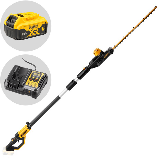 DeWalt DCMPH566P1-QW - Cortasetos el&eacute;ctrico con p&eacute;rtiga orientable - Bater&iacute;a 18 V 5 Ah