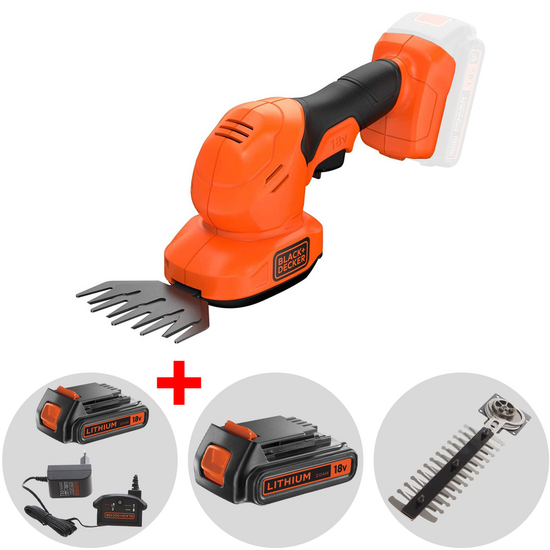 Black &amp; Decker B&amp;DBCSS18D1W - Tijera cortac&eacute;sped de bater&iacute;a 18V 2Ah + bater&iacute;a 18V 2Ah gratis
