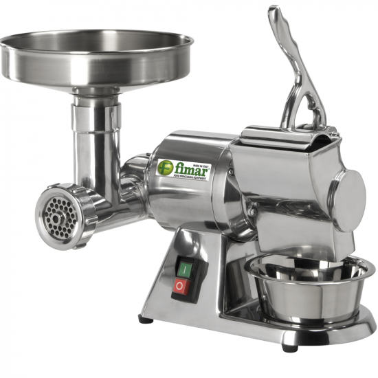 Fimar TR8D - Picadora de carne el&eacute;ctrica - Rallador integrado - grupo de trituraci&oacute;n de aluminio - 230V