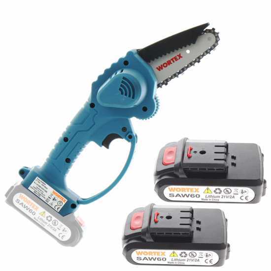 Podadora manual el&eacute;ctrica de bater&iacute;a WORTEX SAW 60 - 2 bater&iacute;as y cargador de serie