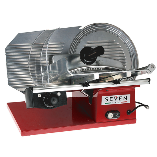 Seven Italy PS 300 PRO ROJA -Cortadora de fiambre con cuchilla de 300 mm - afilador de serie