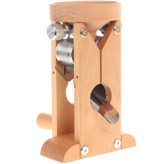 Schnitzer Campo 150g - Molino para copos manual de mesa en haya con rodillos en acero inoxidable