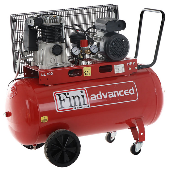 Fini Advanced MK 102-100-2M - Compresor de aire eléctrico monofásico de correa - Motor 2 HP - 100 L