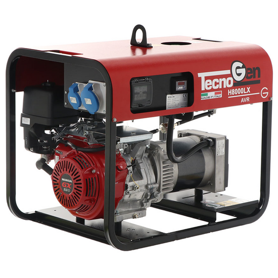 TecnoGen H8000LX - Generador de corriente a gasolina 5.8 kW - Continua 5.2 kW Monof&aacute;sica
