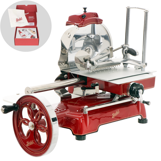 BERKEL B3- Cortadora de fiambre de volante con cuchilla de acero al cromo de 300 mm - Roja
