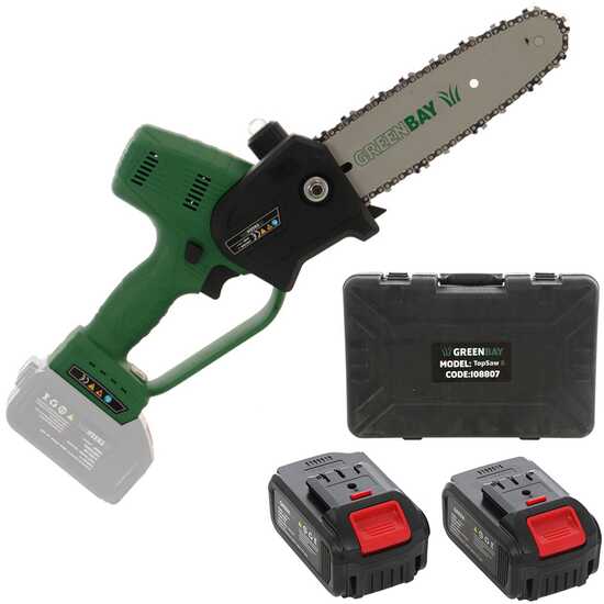 GreenBay TopSaw 8 - Podadora de bater&iacute;a - 2 bater&iacute;as de 21 V - 4 Ah