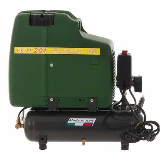 FIAC ECU 201 - Compresor de aire el&eacute;ctrico port&aacute;til monof&aacute;sico, sin aceite - Motor 1.5 HP - 6 L