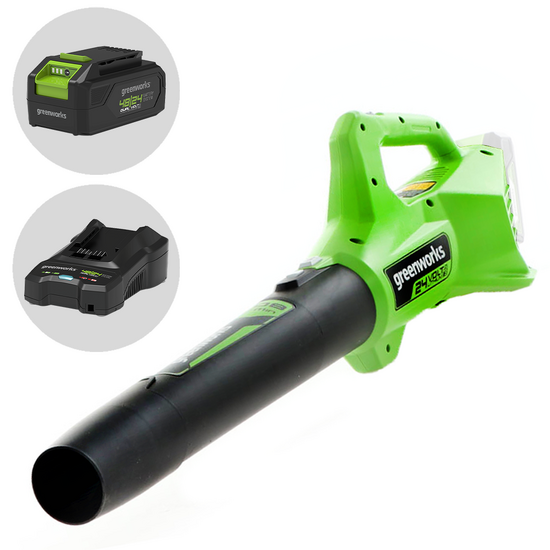 Greenworks G24ABO - Soplador axial de bater&iacute;a 24V 4Ah