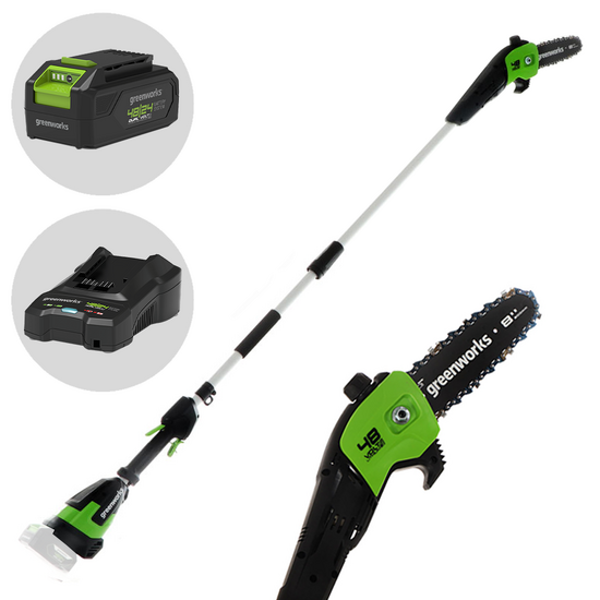 Greenworks G48PS - Podadora de batería con pértiga 48V - Batería 2Ah