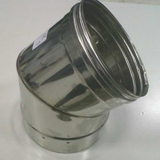 Codo para chimenea 45 grados en acero inoxidable Ø 15 cm