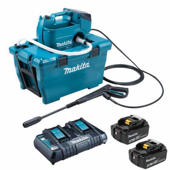Hidrolimpiadora de bater&iacute;a con cuba Makita DHW080ZK - 2x 18V 5Ah