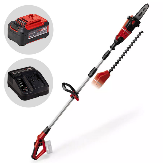 Einhell GE-HC 18 Li T - Podadora, cortasetos de bater&iacute;a 18V 5.2Ah con p&eacute;rtiga telesc&oacute;pica