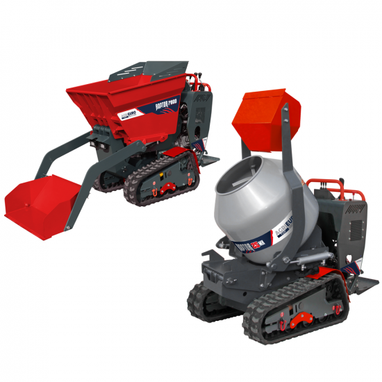 Carretilla de orugas AgriEuro Top-Line RAPTOR 7800 HD - Honda GX390 - Con pala + hormigonera