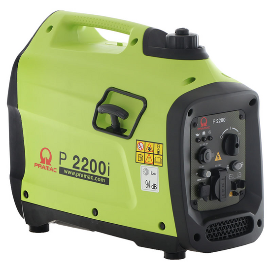 Pramac P2200i - Generador el&eacute;ctrico inverter silencioso 2.1 kW - Continua 1.9 kW Monof&aacute;sico