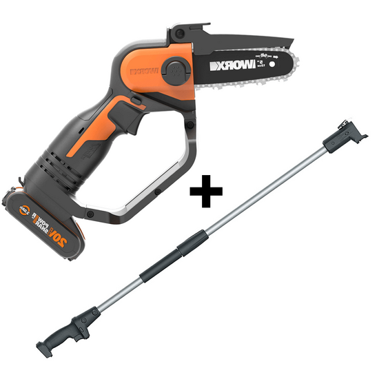 Worx WG324E - Podadora manual de bater&iacute;a 20 V 2 Ah + p&eacute;rtiga telesc&oacute;pica