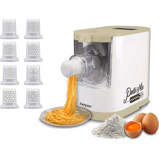 Beper Pasta Mia - M&aacute;quina de hacer pasta el&eacute;ctrica 2 en 1 - Amasa y extrude