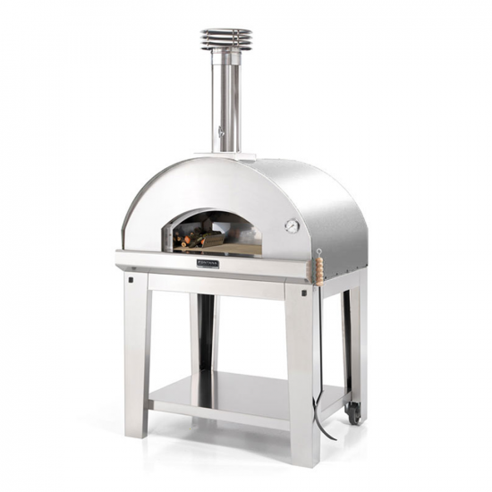 Fontana Mangiafuoco INOX - Horno de le&ntilde;a de exterior con carro