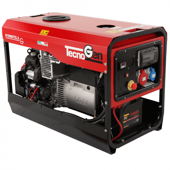 TecnoGen H15000TELX - Generador de corriente a gasolina 10.4 kW - Continua 9.4 kW trif&aacute;sico