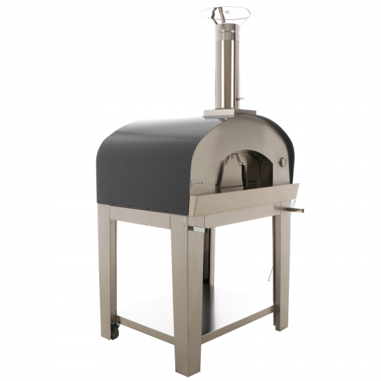 Seven Italy Eros Antracite - Horno de le&ntilde;a de exterior con carro