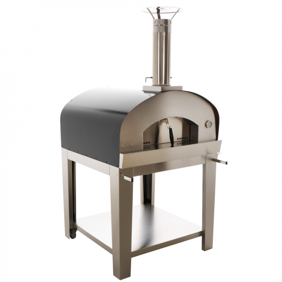 Seven Italy Eros Antracite - Horno de le&ntilde;a de exterior con carro