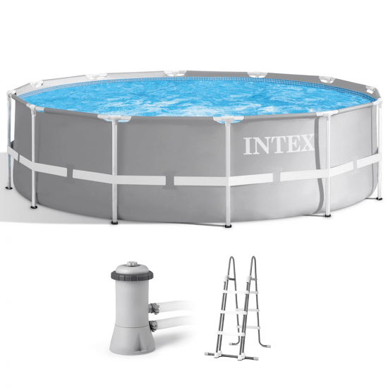Intex Prisma Frame 26716NP - Ø366x99 cm - Piscina Redonda + Bomba de filtro 45 W y Escalera