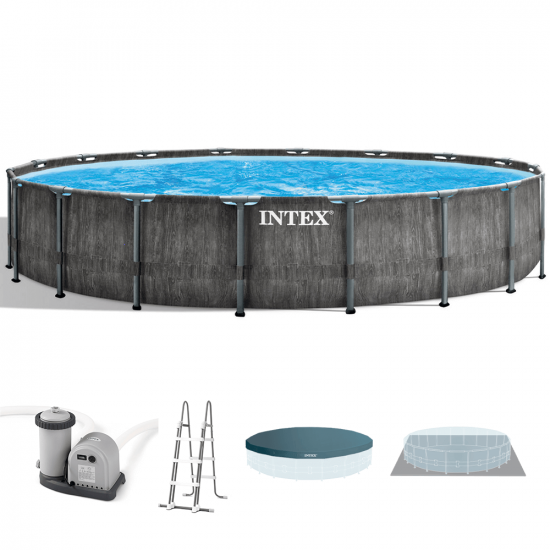 Intex Prisma Frame Greywood 26744NP - Piscina Redonda