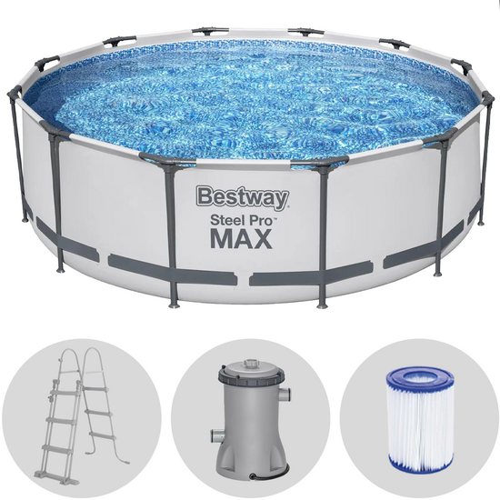 Bestway Steel Pro Max 56418 - &Oslash;366x100 cm - Piscina Redonda + Bomba filtro y escalera