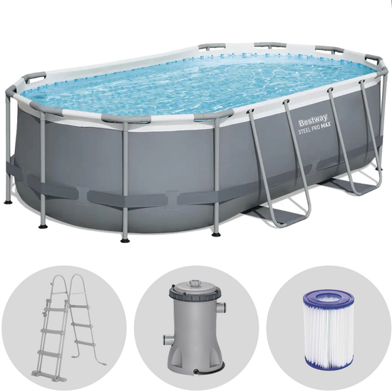 Bestway Power Steel 56620 - 427x250x100 cm - Piscina Ovalada