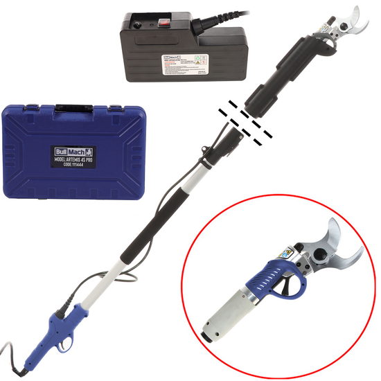 BullMach ARTEMIS 45 Pro - Tijera el&eacute;ctrica de poda con p&eacute;rtiga - 150/210 cm