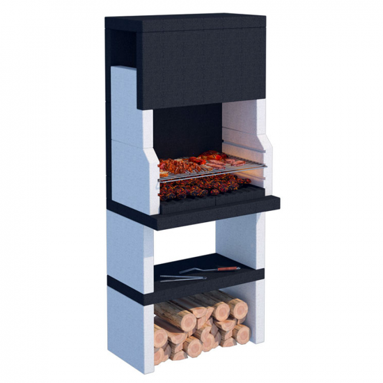 Linea VZ Stoccolma - Barbacoa de obra de le&ntilde;a y carb&oacute;n