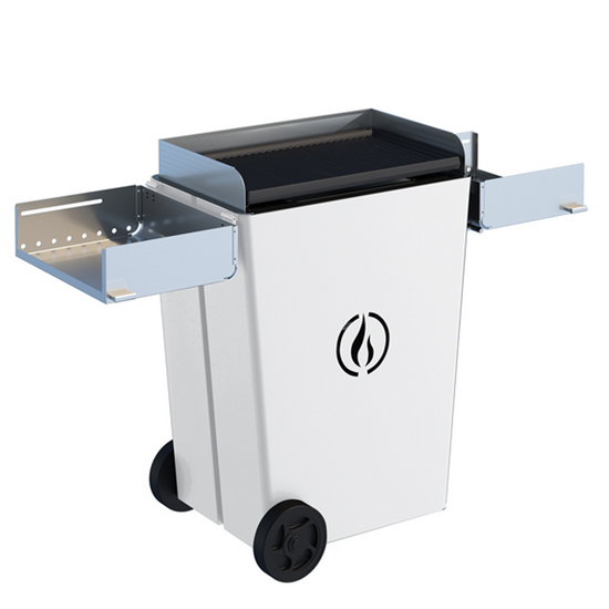 Linea VZ Party Bianco - Barbacoa pirol&iacute;tica para pellets con ruedas