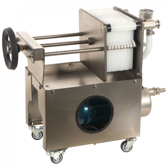 Grifo Professional Inox 10 - Filtro para vino de cartones con carro - Bomba de acero inoxidable