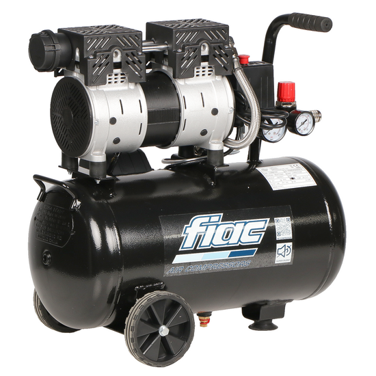 FIAC SUPERSILENT 24/1 - Compresor de aire eléctrico monofásico silencioso, sin aceite - Motor 1 HP - 24 L